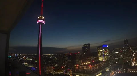 CN Tower, Toronto sunset (time lapse) Stock Footage 68513103