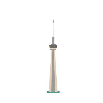 CN Tower on white background. 库存插图