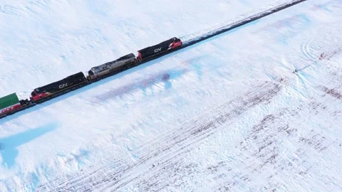 CN Train 4K Aerial Video Video stock 237947925