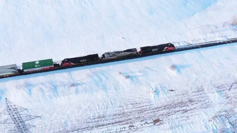 CN Train 4K Aerial Video Video stock 237948218