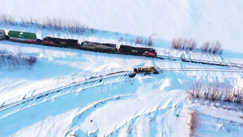 CN Train 4K Aerial Video Video stock 237948232