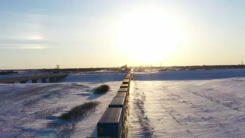 CN Train 4K Aerial Video Video stock 237948474