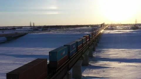 CN Train 4K Aerial Video Video stock 237948481