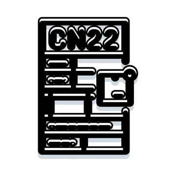 Cn22 customs declaration shipping form icon Stock Illustration