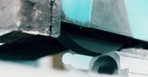 CNC Automatic Metal industry machine polishing and processing metal Stock Footage 76769196