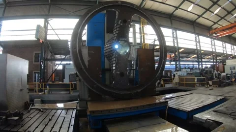 CNC Boring mill machining 5 meter crusher 動画素材 246623891