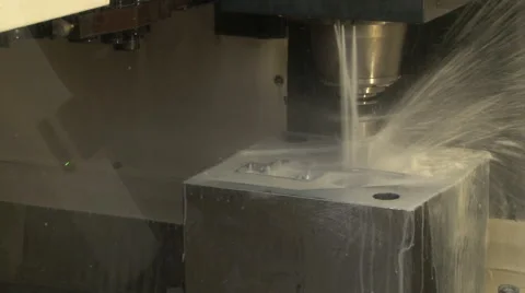 CNC. Changing tools, engraving and processing metal elements with cnc machine. Stock Footage 49069043
