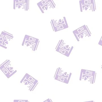 Cnc computer numerical control glyph vector seamless pattern Stock Illustration