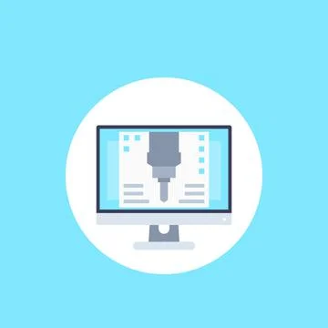 Cnc, computer numerical control vector illustration Illustrazione stock