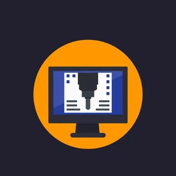 Cnc, computer numerical control, vector Illustrazione stock