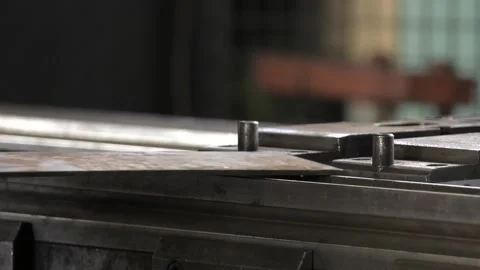 Cnc control metal sheet bending machine in factory Stock-Footage 101777163