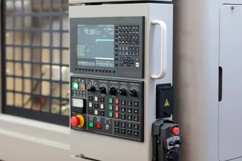 CNC control panel and handheld remote control Stock Photos