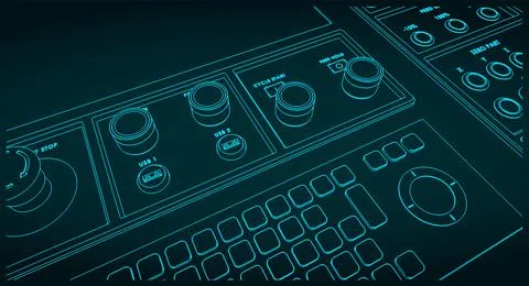 CNC control panel close up Illustrazione stock