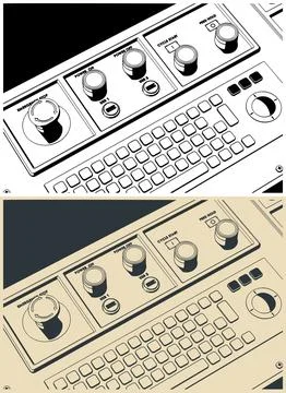CNC control panel close up Stock Illustration