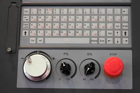 Cnc control panel close up Stock Photos