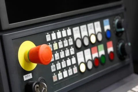 CNC control panel closeup Stock Photos