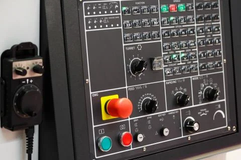 CNC control panel with pendant Stock Photos