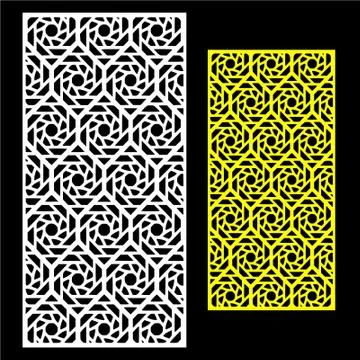 CNC cutting pattern jalli vector Stock Illustration