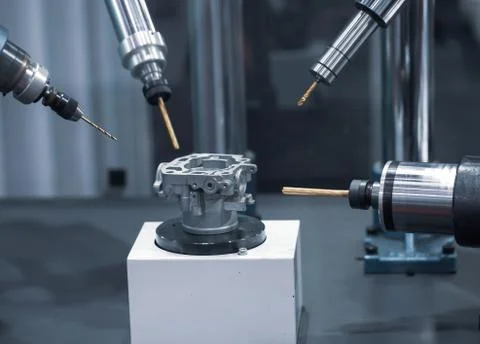 CNC drilling workpiece Stock Photos