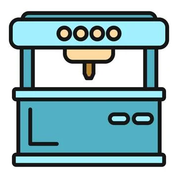 Cnc laser cutter machine producing industrial parts Stock Illustration