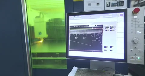 CNC Laser Cutting Machine. Laser Cutter Machines. Metal Laser Cutting Machine Video stock 280175189