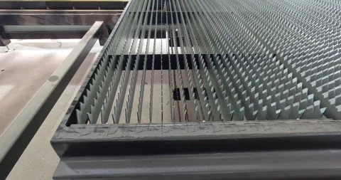 CNC Laser Cutting Machine Processing Aluminum Sheet Metal. Industrial Laser Video stock 336997478