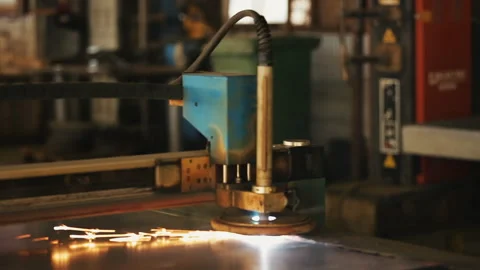 Cnc Laser Cutting Metal Stock Footage 322020266