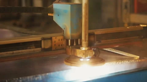 Cnc Laser Cutting Metal Stock Footage 322020280