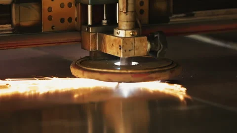 Cnc Laser Cutting Metal Stock Footage 322020295