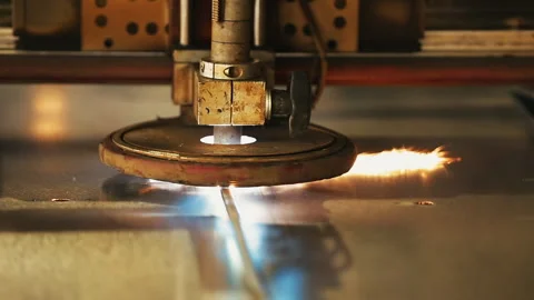 Cnc Laser Cutting Metal Stock Footage 322020320