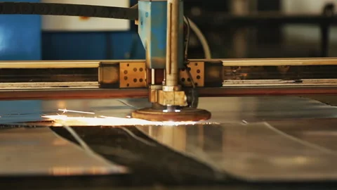 Cnc Laser Cutting Metal Stock Footage 322020333
