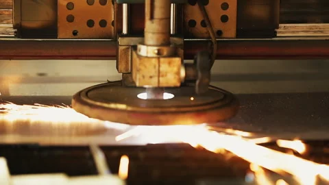 Cnc Laser Cutting Metal Stock Footage 322020360