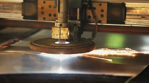 Cnc Laser Cutting Metal Stock Footage 322020374