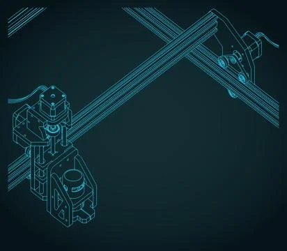CNC laser machine close-up Stock Illustration