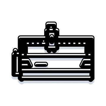 Cnc laser machine cutting wood and various materials Stock Illustration