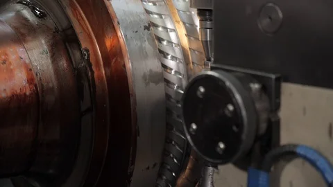 Cnc lathe. Close-up of the manufacture of metal parts. Stock Footage 116763353