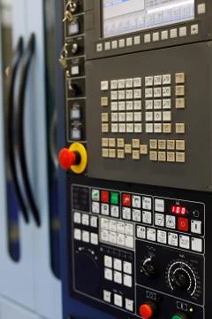 CNC lathe machine control panel Stock Photos