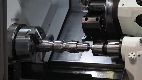 CNC Lathe machine Stock Footage 77253318
