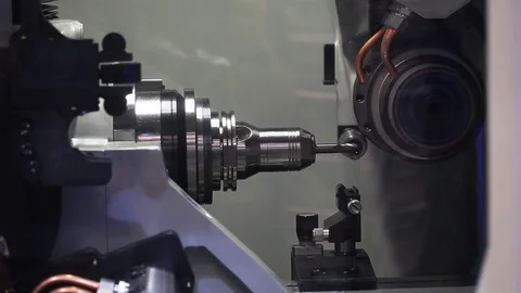 CNC lathe machine Stock Footage 77253336