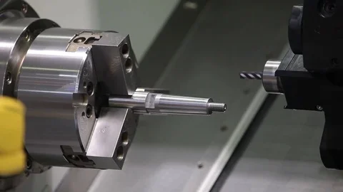 CNC lathe machine Stock Footage 77253363