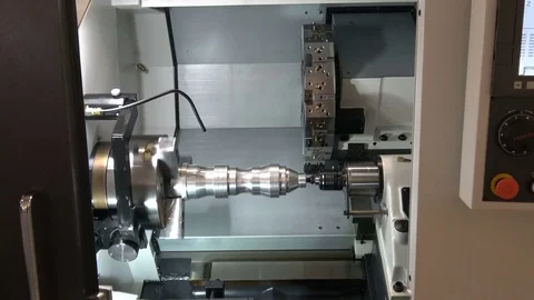 CNC Lathe machine Stock Footage 77575635