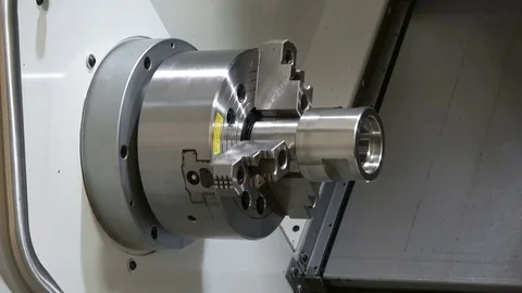 CNC lathe machine Stock Footage 77581255