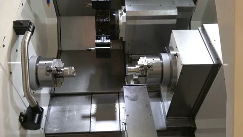 CNC lathe machine Stock Footage 81003435