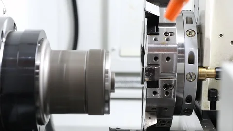 CNC lathe movement Stock Footage 97390000