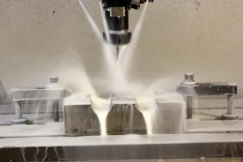 CNC lathe processing Stock Photos