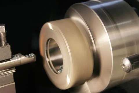 CNC lathe processing Stock Photos