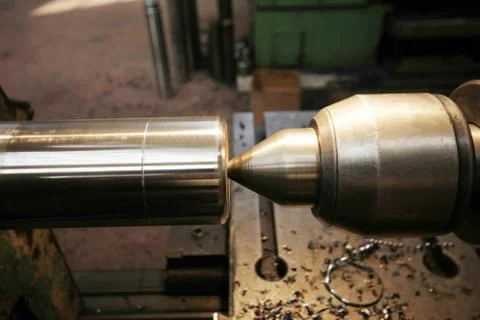 CNC lathe processing Stock Photos