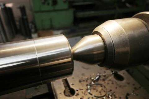 CNC lathe processing Stock Photos