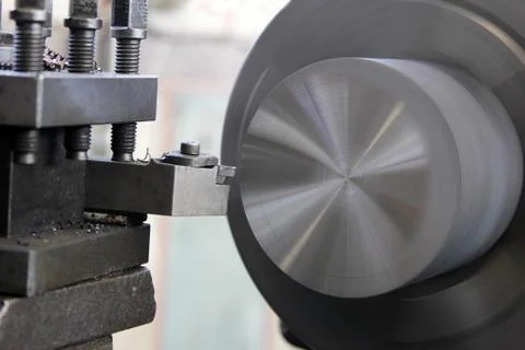 CNC lathe processing Stock Photos