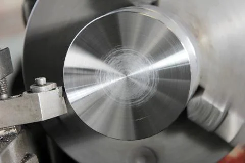 CNC lathe processing Stock Photos